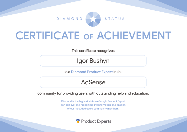 Diamond PE Certificate